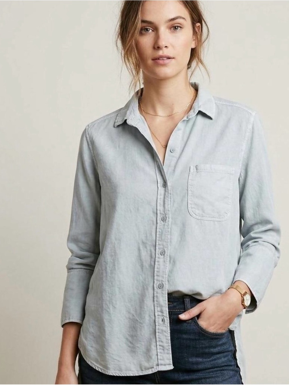 Bella Dahl Light Blue Button-Down Shirt